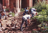 Arbeiten in der Ruine 1988