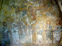 Fresco of the crucification of Christ by the Virtues